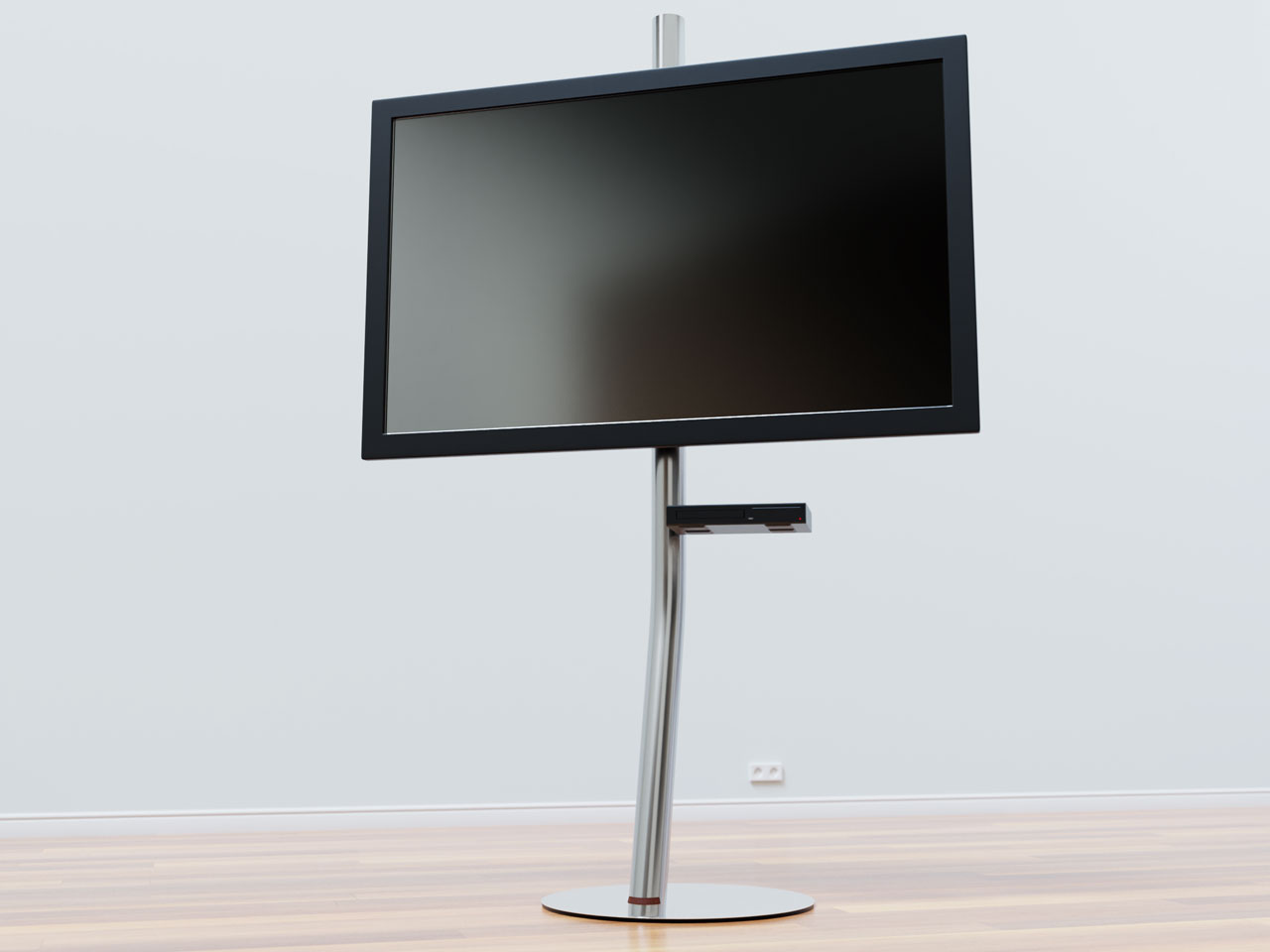 30-65 Zoll für LCD-Fernseher verstellbar Schwarz Standfuß mit Rollen doppelte Säule 