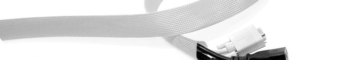 Flexibler silberner 1,8m Kabelschlauch mit praktischem Klettverschluss 